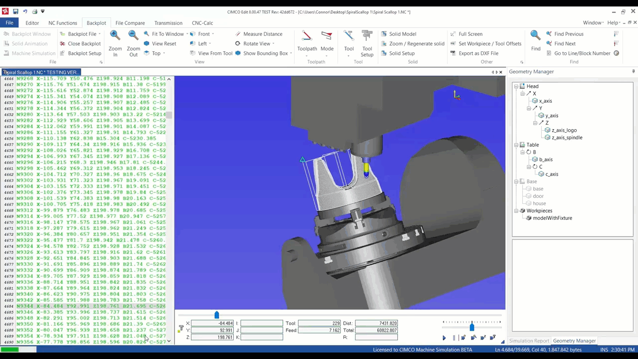 Cimco mach sim collision