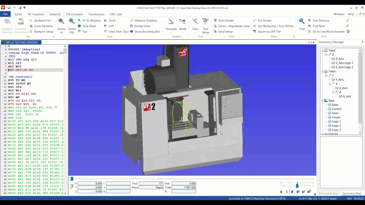 cimco mach sim haas sim